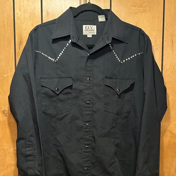 Women's Vintage Ely Cattleman Rhinestone Pearl Snap Shirt - Medium - Picture 1 of 8